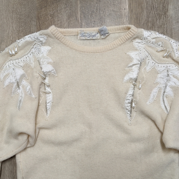 Laura Gayle Vintage Inspired Lambs Wool Angora Rabbit fur Blend Sweater - Picture 4 of 13